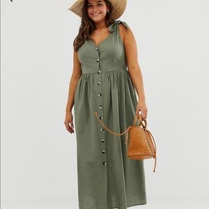 NWT Asos Olive green khaki dress w/tie straps